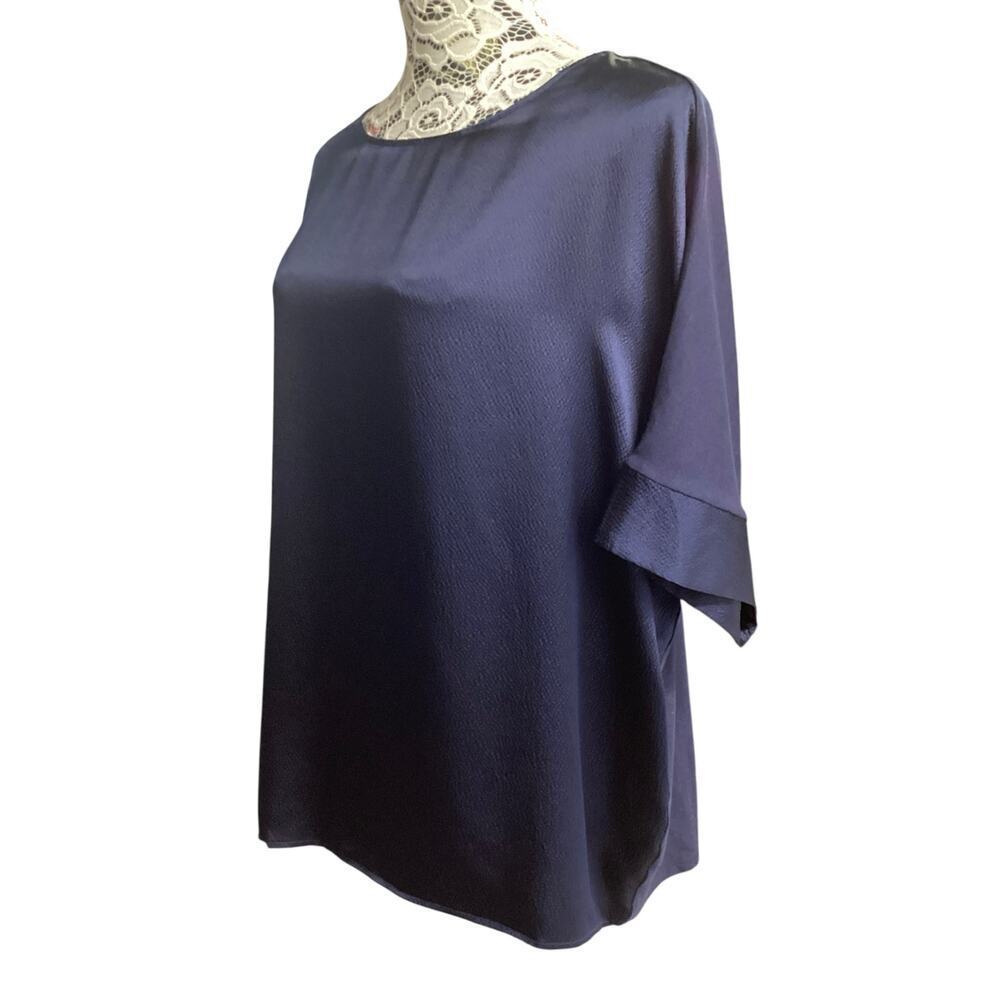Chicos silk blend relax dollman sleeve size 3 (XL) navy‎